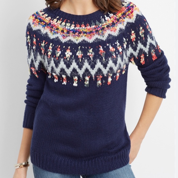 Maurices Sweaters - Maurices ribbon yoke fairisle sweater